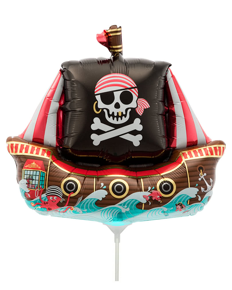 Mini-Folienballon Piratenschiff   Seeräuber Luftballon als