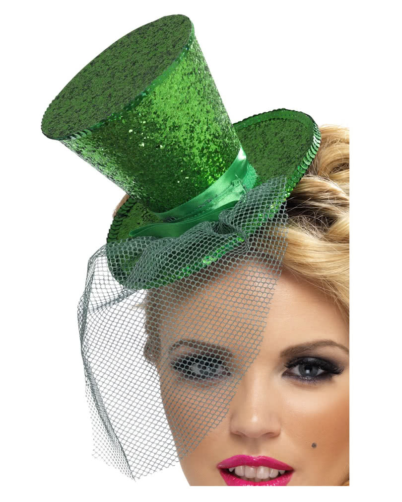 Mini Zylinder grün mit Netz als Kostümzubehör bestellen