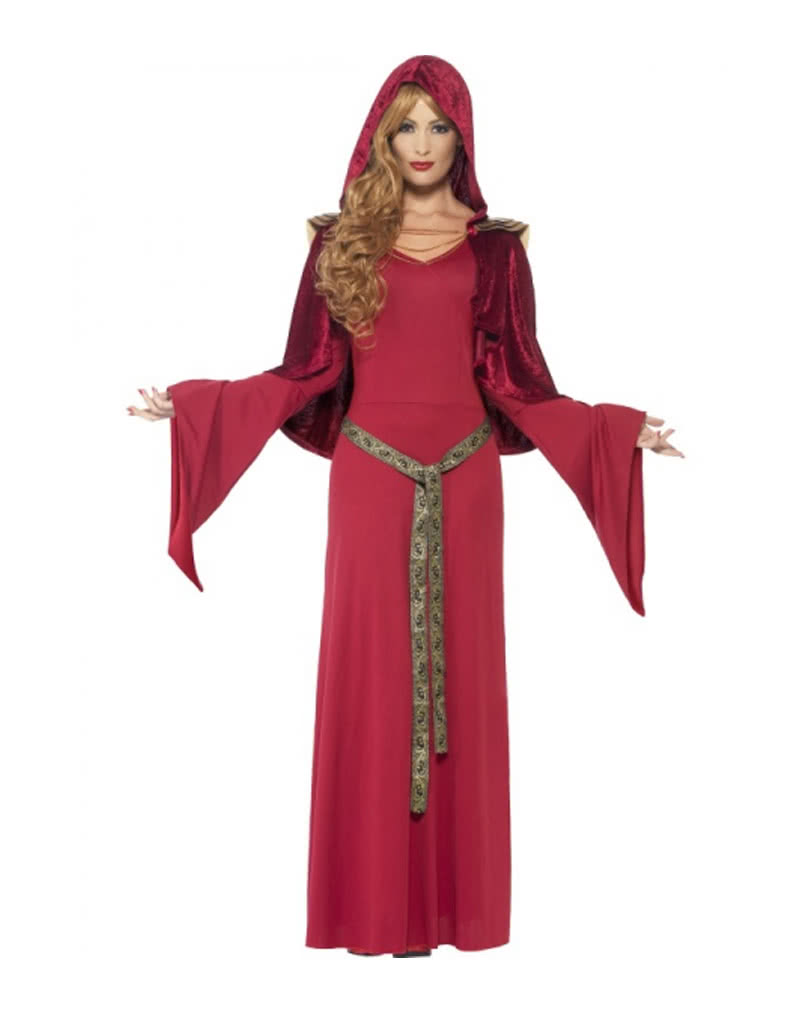 Mittelalter Priesterin Kostüm mit Kapuze für Halloween S