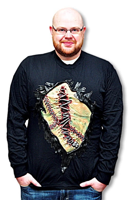 Monsterbrust Shirt mit Latex Applikation Halloween T-Shirt