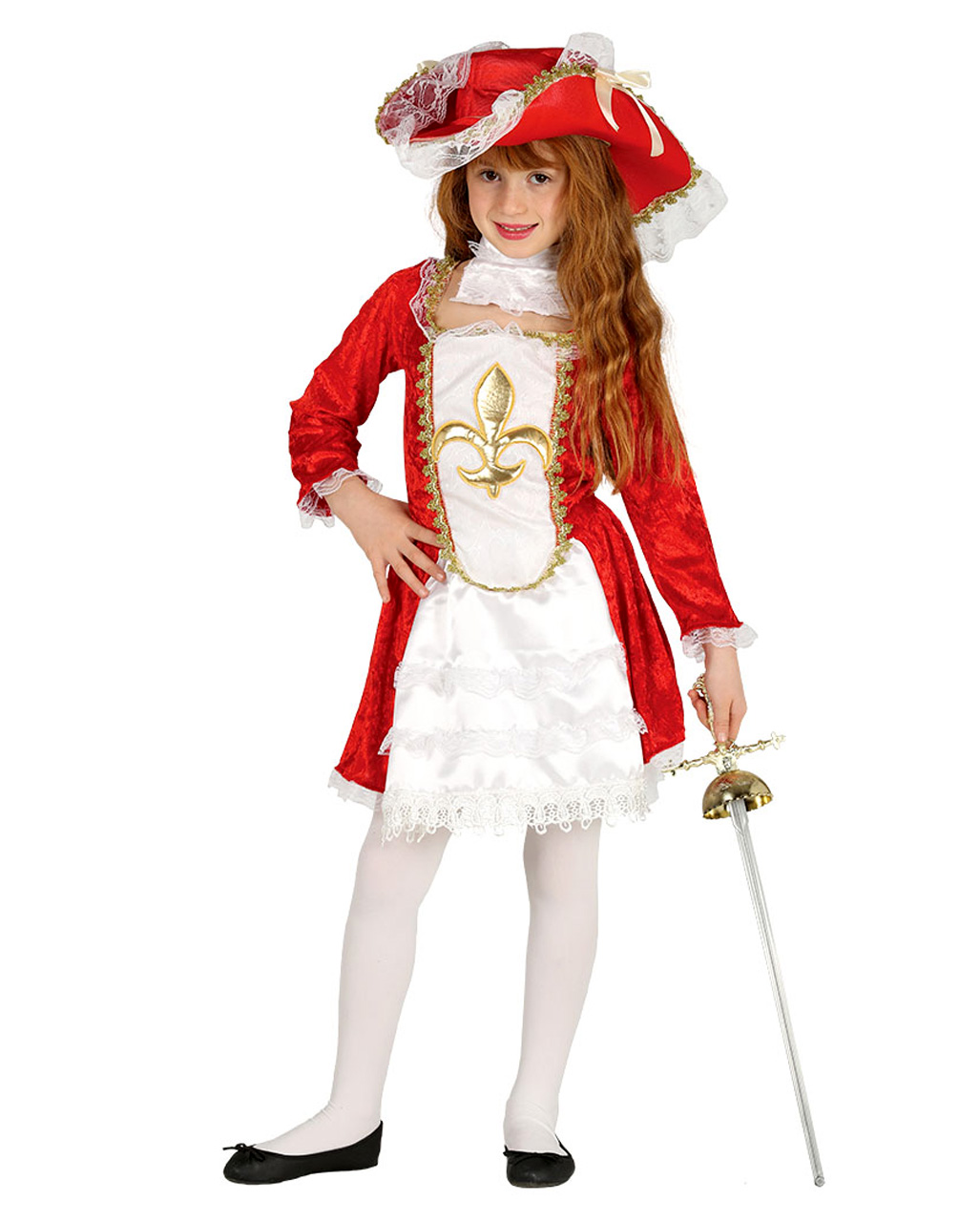 Musketier Mädchenkostüm für Karneval kaufen! S