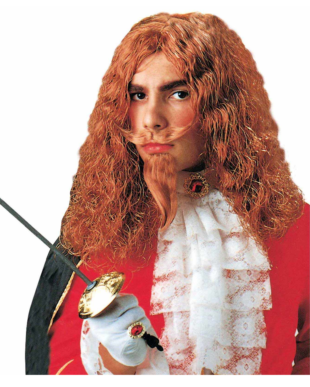 Musketier Perücke mit Bart Männer Perücke