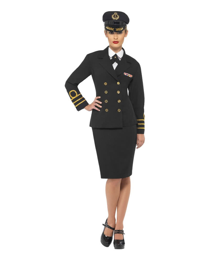 Navy Officer Damen Verkleidung Schwarze Militäruniform für Frauen S