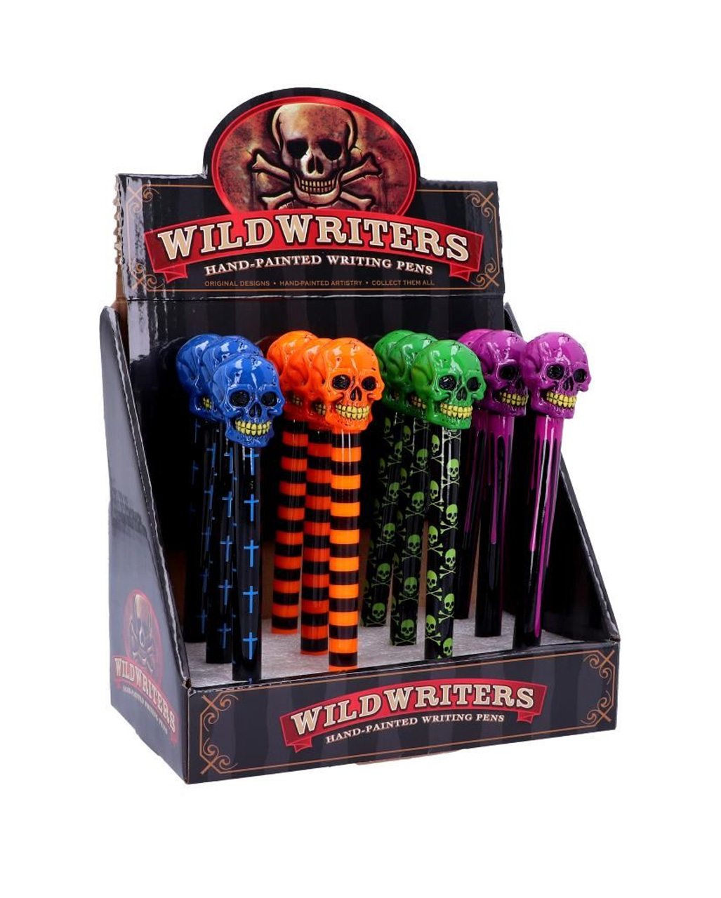 Neon Totenschädel Kugelschreiber als Trick or Treat