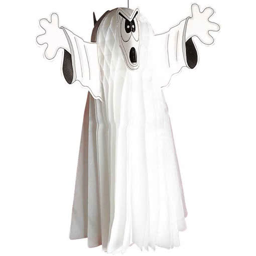 Weißer Neon Geist 55cm Halloween Dekoration