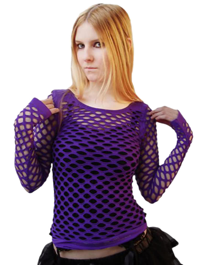Netztop Violett für Disco Kostüme