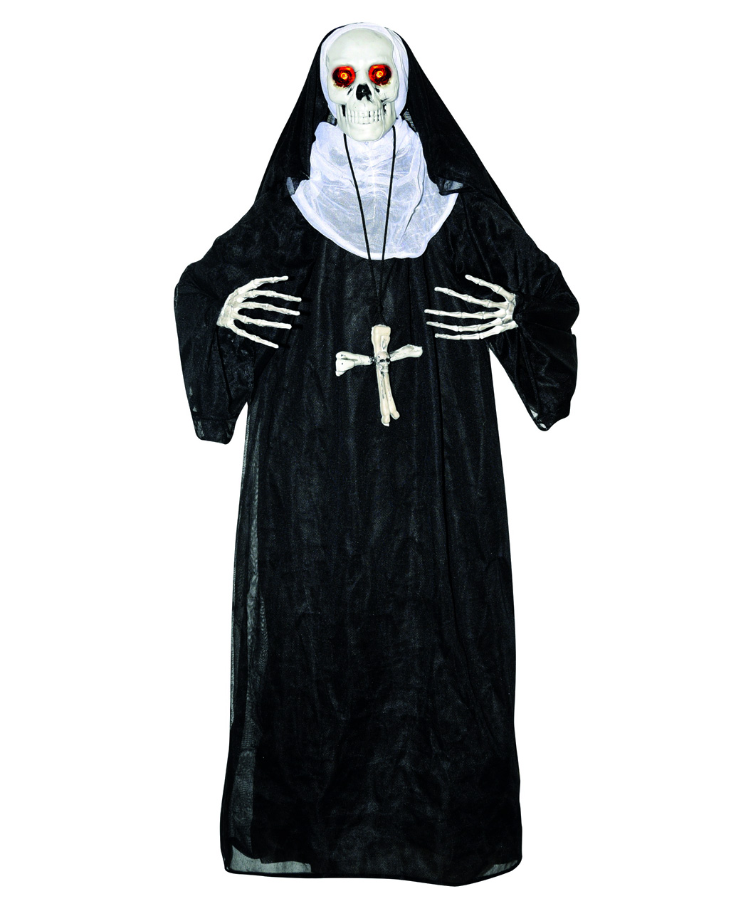 Nonnen Skelett Animatronic mit Licht & Sound ★