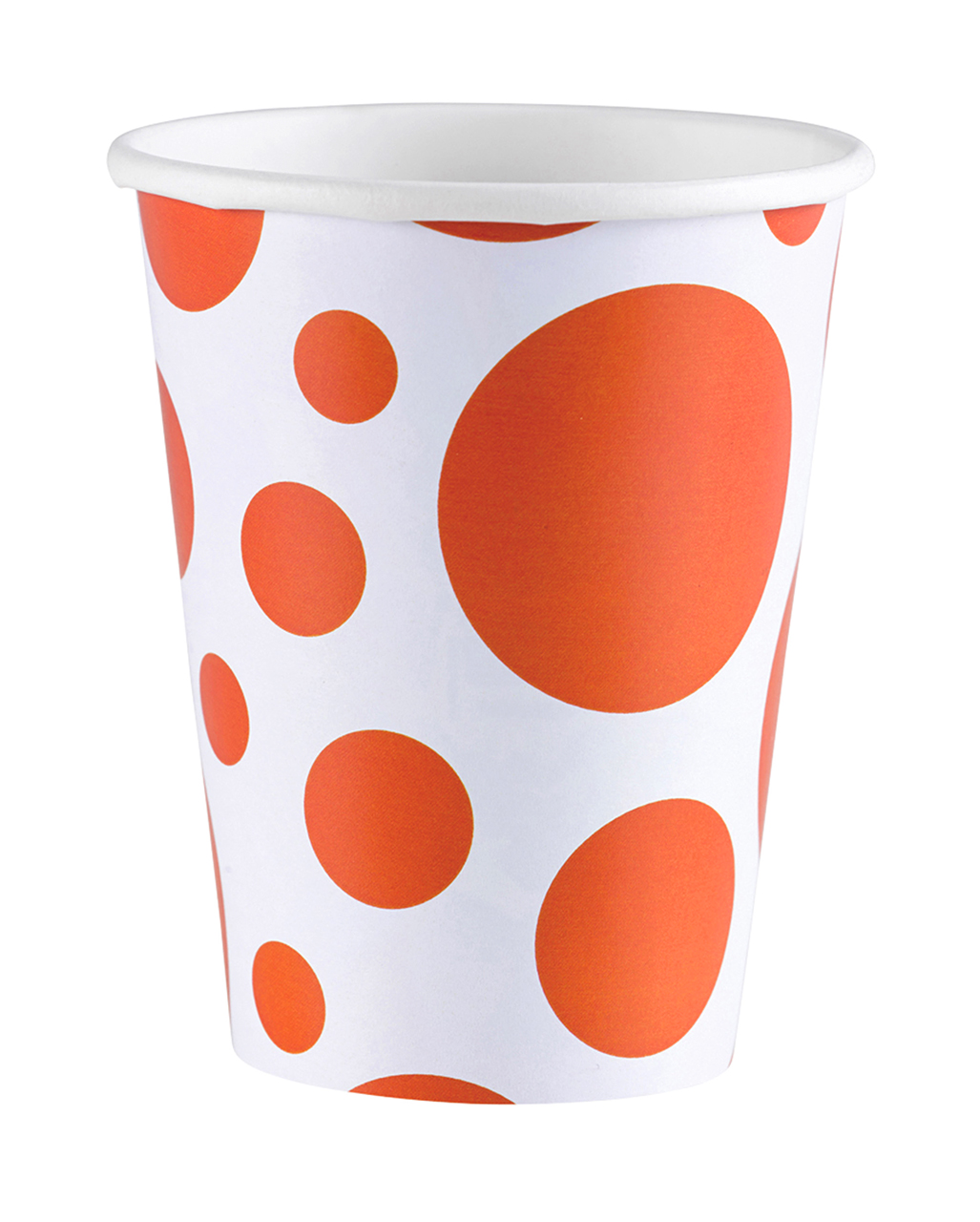 Orange Dots Pappbecher 8 St. ordern ⬤