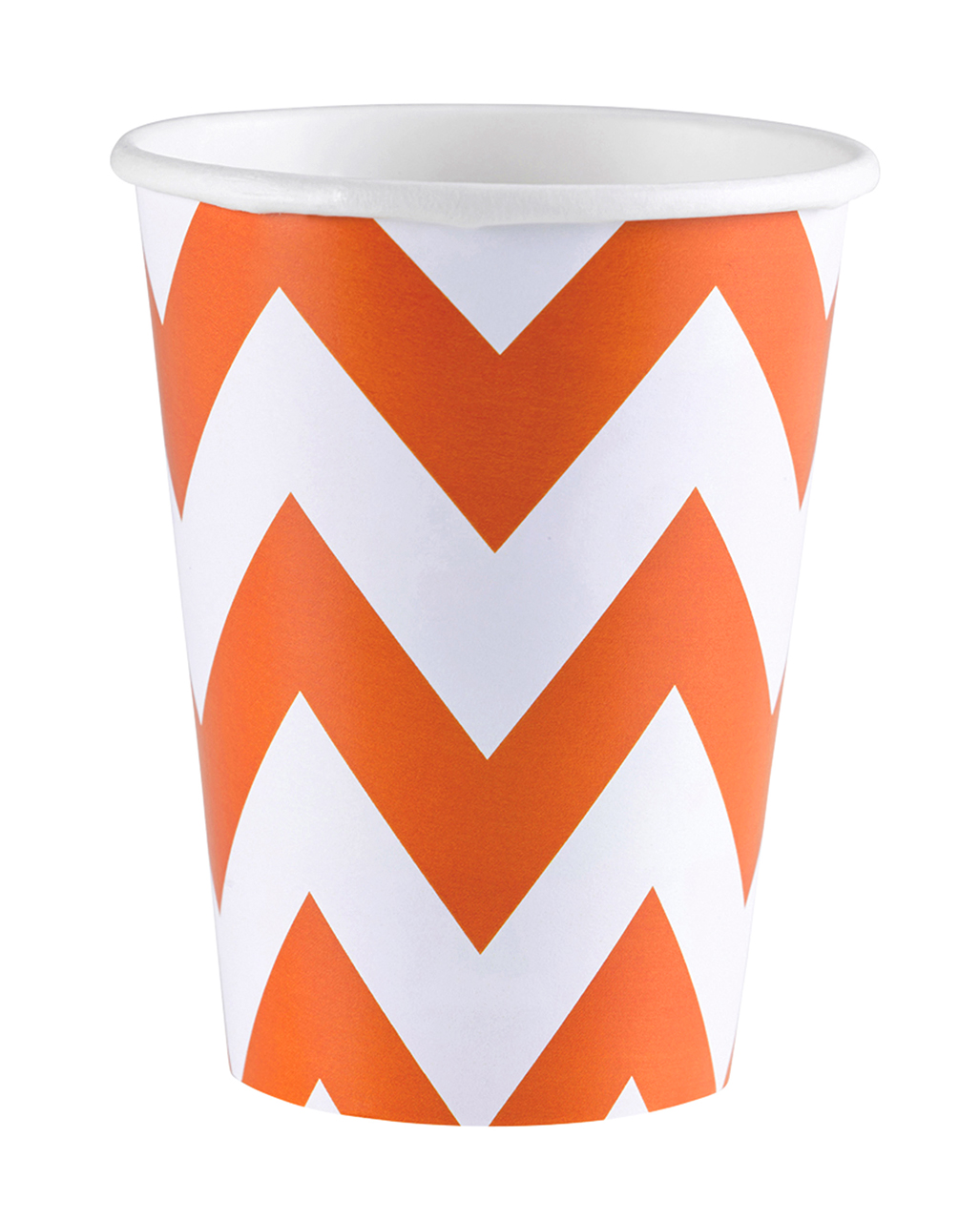 Orange Zick-Zack Pappbecher 8 St. ✿ kaufen