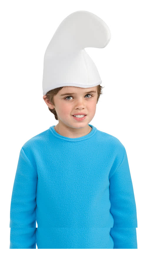 Weiße Schlumpfmütze für Kinder für Fasching