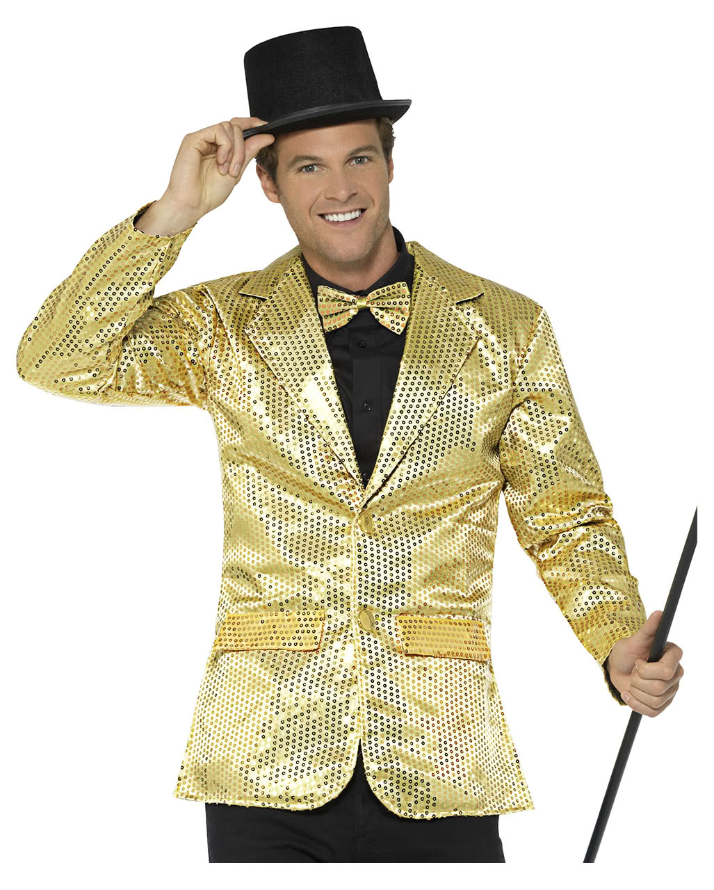Pailletten Frack für Herren gold für Fasching XL