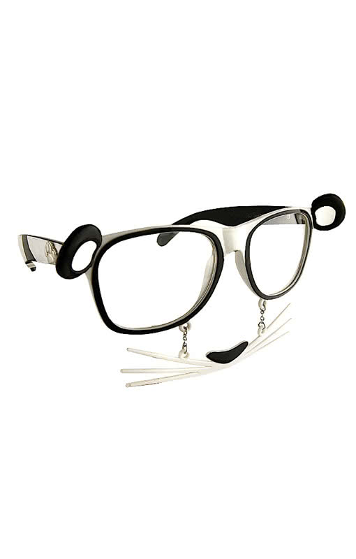 Panda Bär Brille mit Schnurrhaaren   Spass Brille
