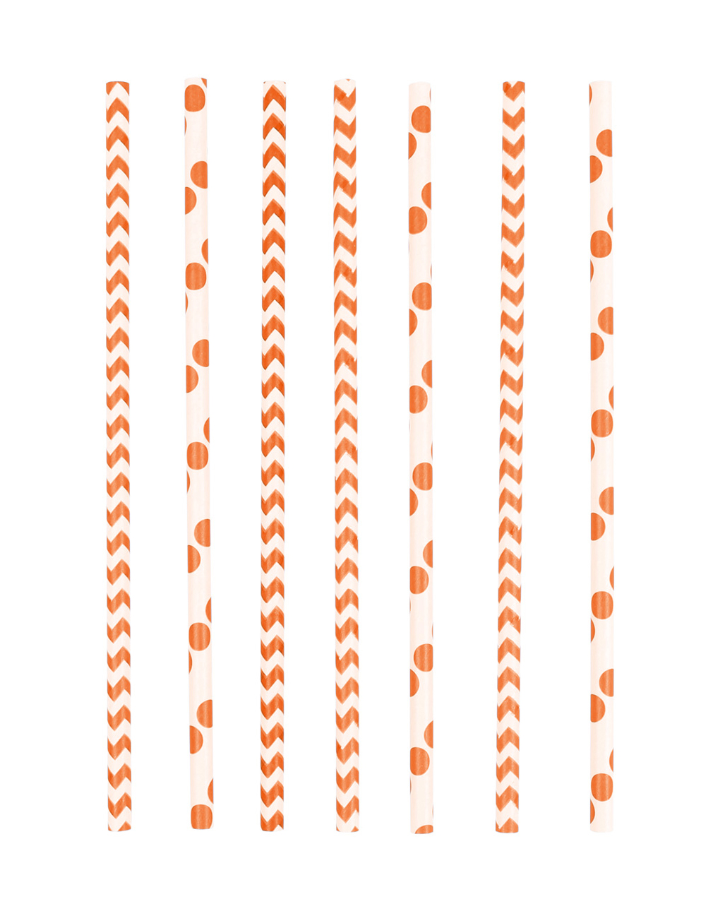 24 Papier Strohhalme Orange ➤ Party Trinkhalme