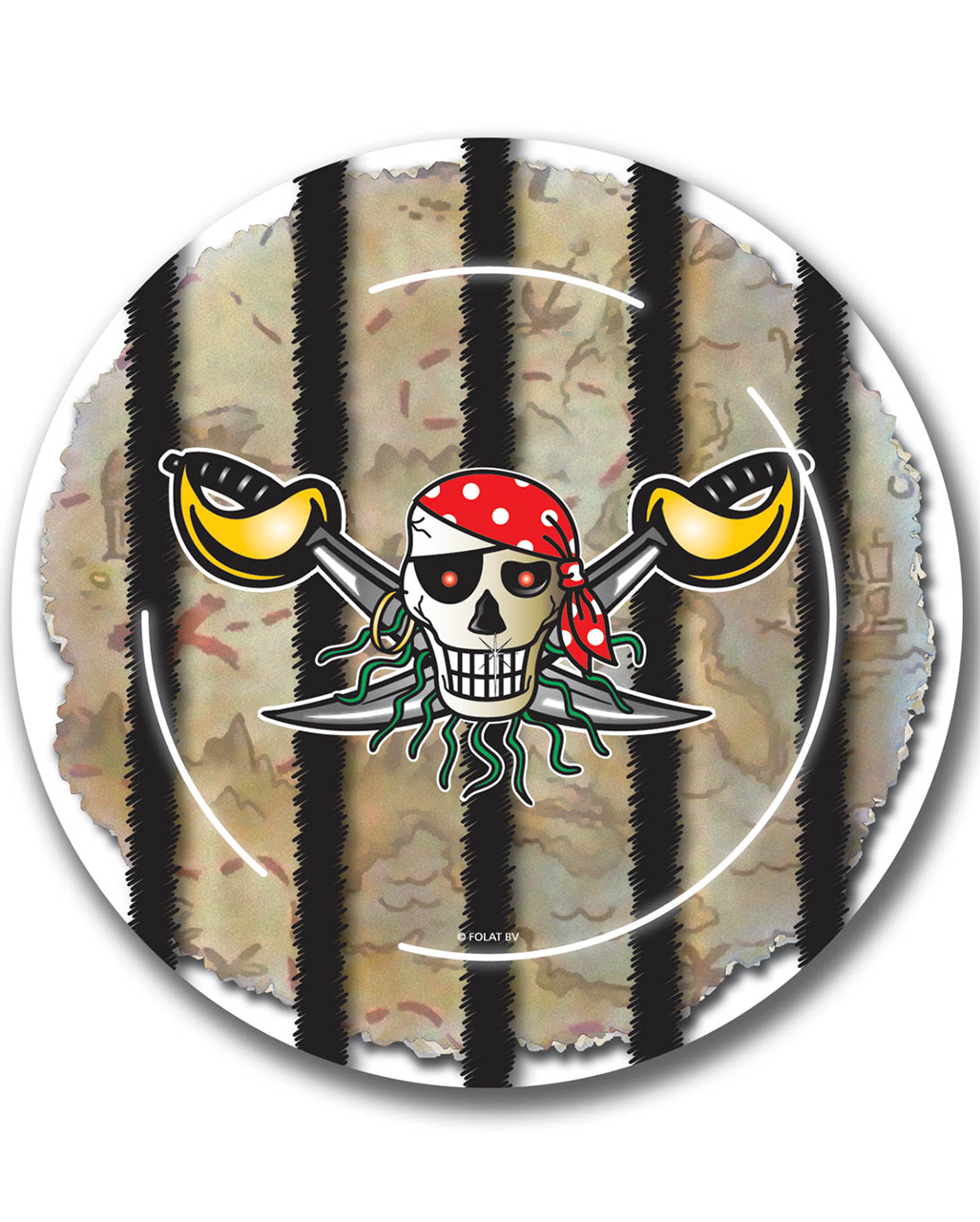 Papp-Teller Red Pirate Seeräuber Partyteller