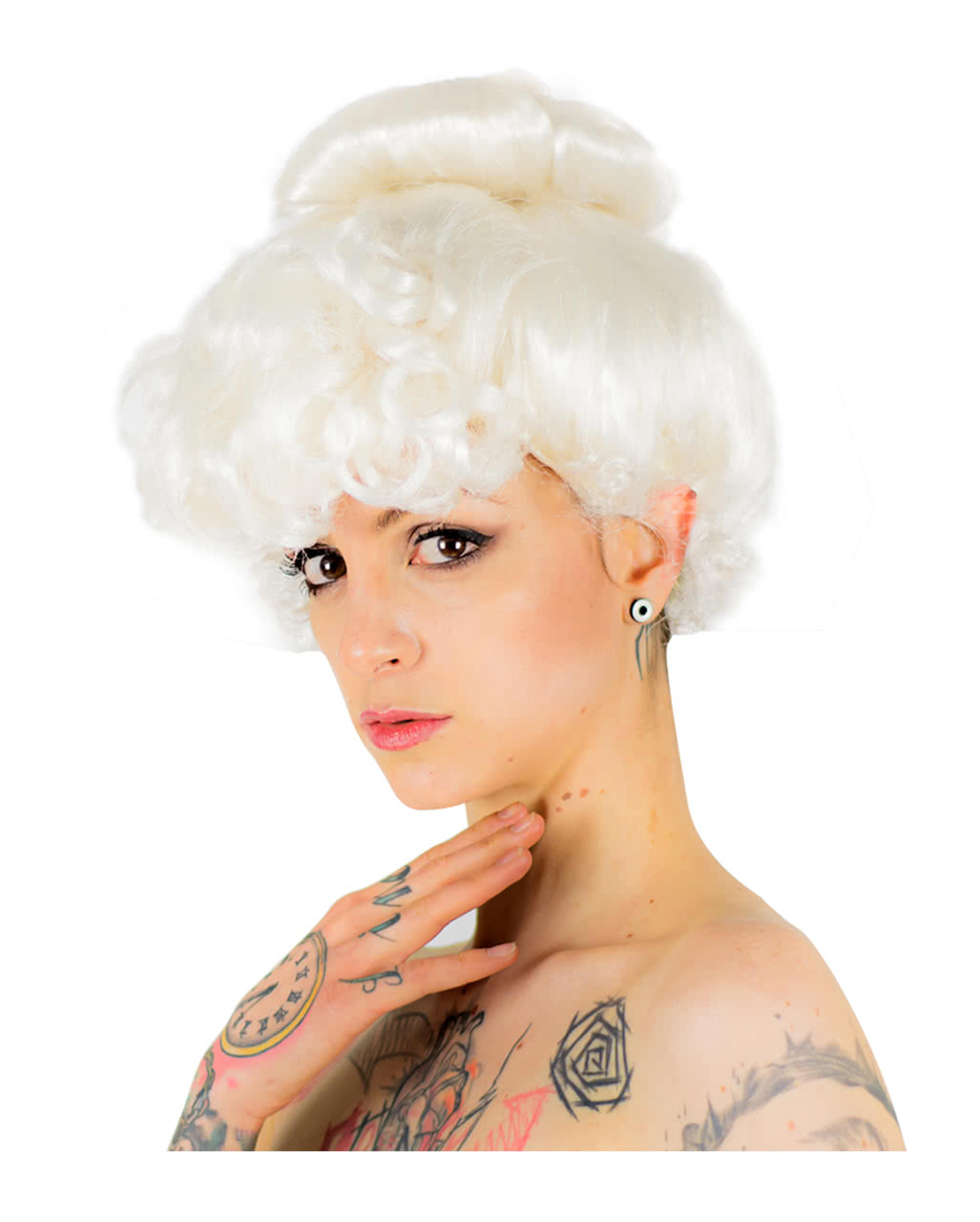 Perücke Old Lady weiß  Antik-Perücke