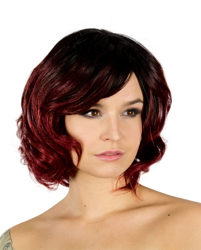 Perücke Chantel Schwarz-Burgund   Kurzhaar Perücke mit Ombré