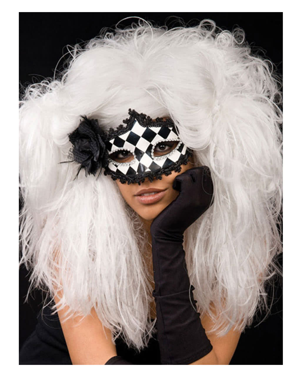 Veneziano Barock Perücke weiß für Fasching