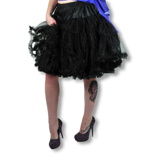 Petticoat mit Rüschen schwarz schwarzer Unterrock Gothic Mode WGT XS / 32
