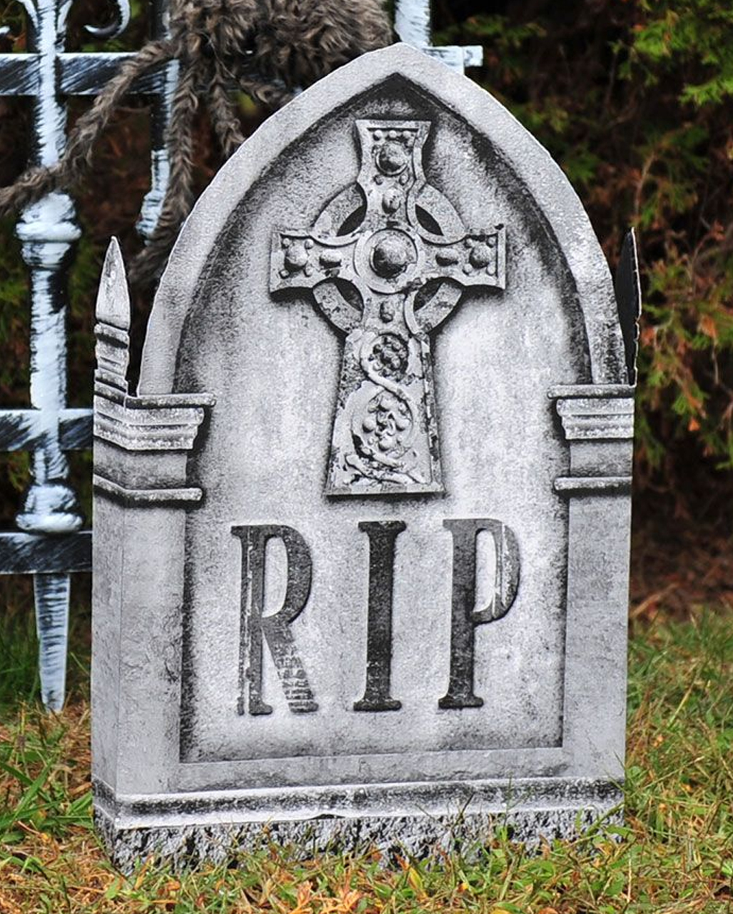 Photoreal Deko Grabstein Kreuz für Halloween