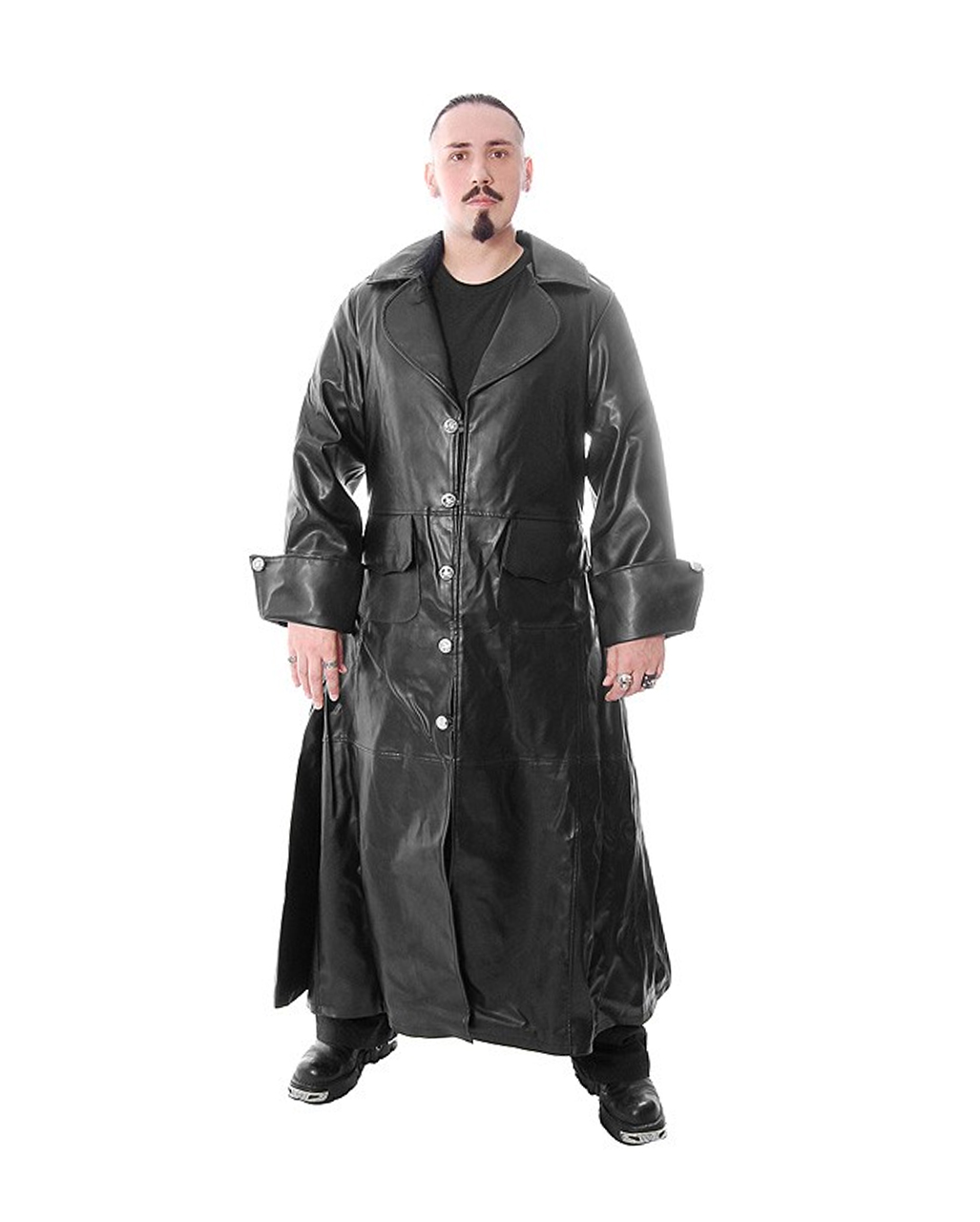 Gothic Piraten Kunstledermantel als Alltags-Fashion M