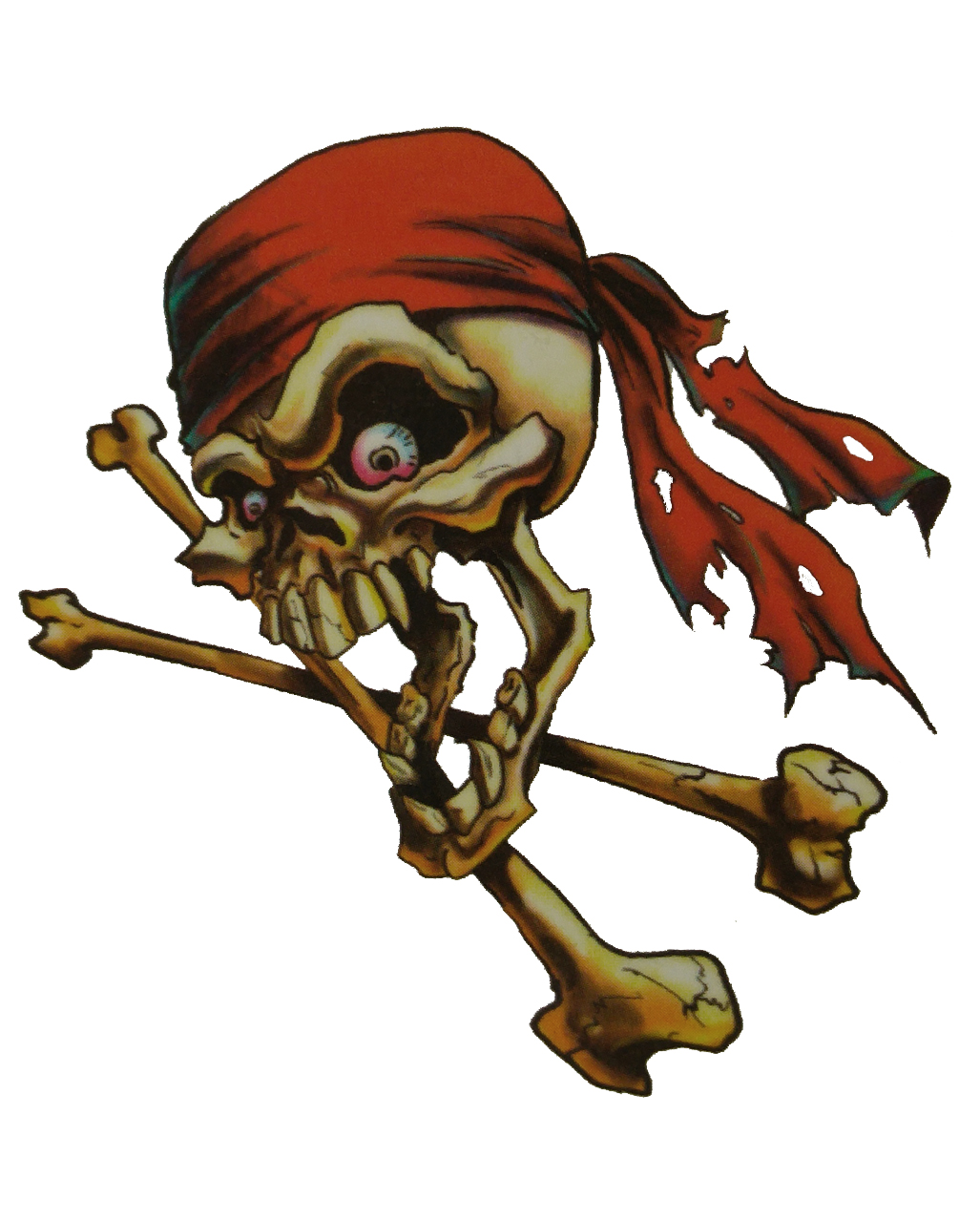 Piraten Tattoo Rotes Bandana für Piraten Kostüme