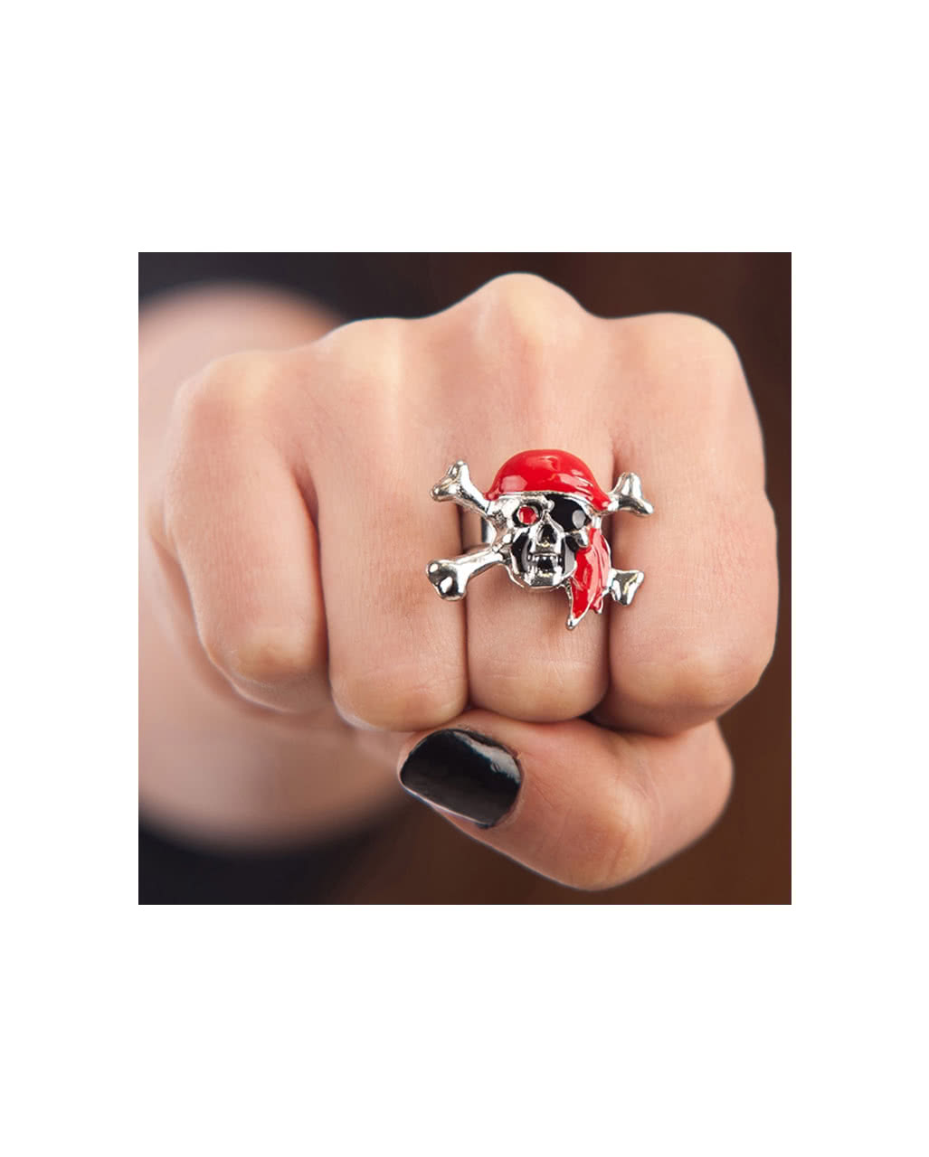 Piraten Totenkopf Ring Kostüm Accessoire