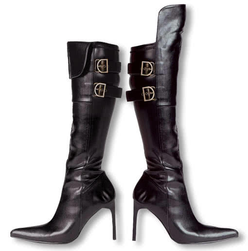 Piratenbraut Stiefel Schwarze Piratenlady-Stiefel 39