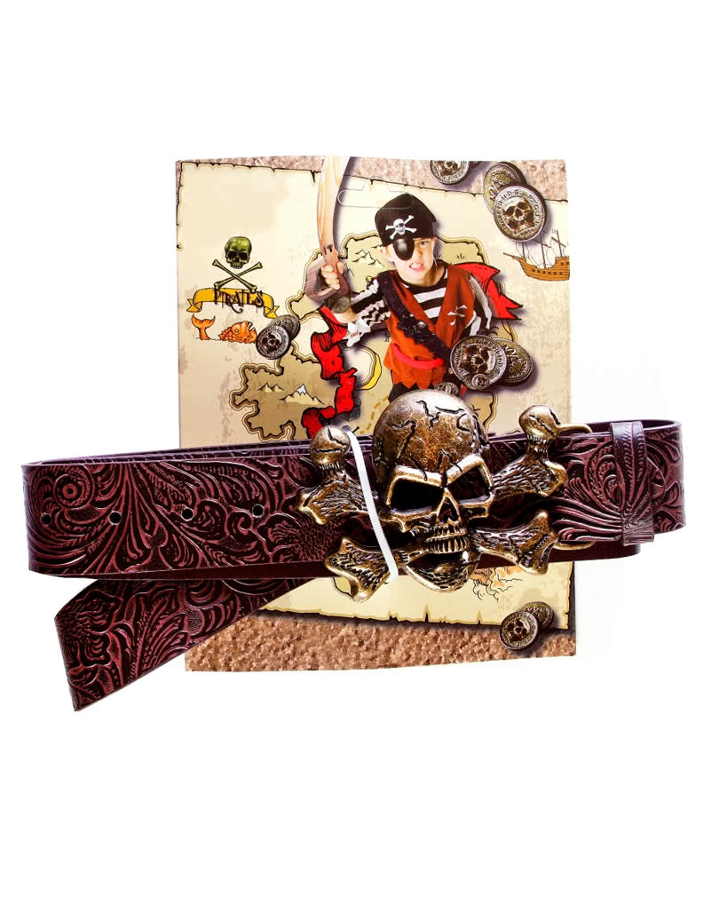 Piratengürtel mit Totenkopf Gürtelschnalle für Seeräuber Kostüme