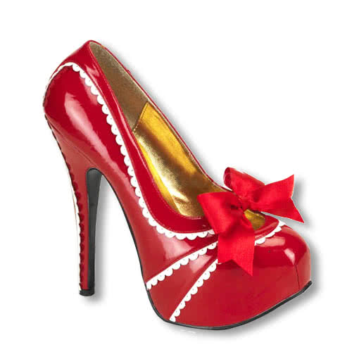Plateau Pumps mit Schleife Burlesque Pinup Schuhe 36