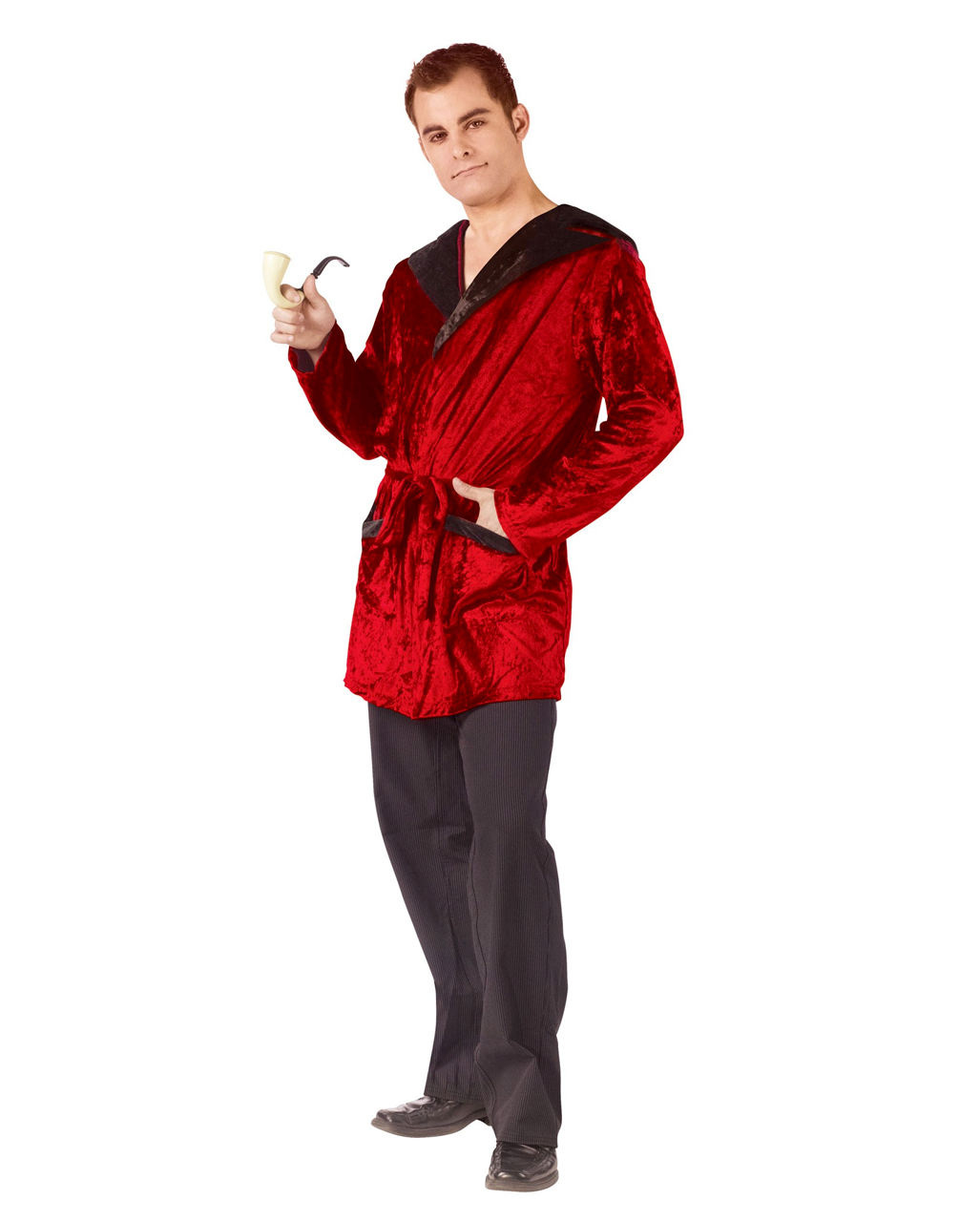 Playboy Morgenmantel mit Pfeife Casanova Kostüm