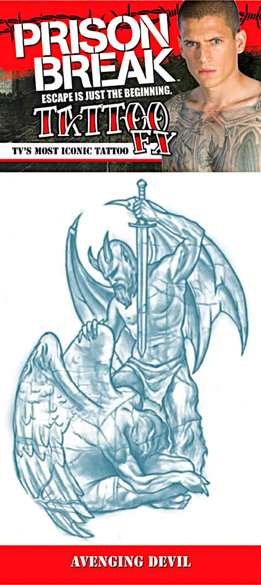 Prison Break Tattoo Racheteufel -Fake Tattoo-Michael Scofield Tattoo
