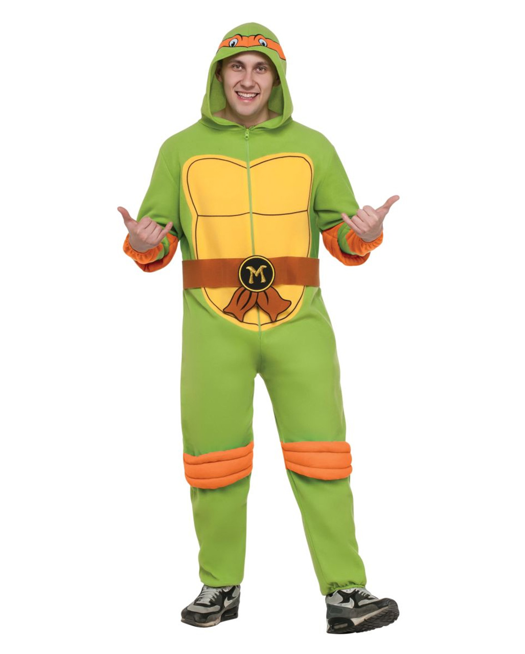 Michelangelo Jumpsuit mit Kapuze  TMNT Kostüm One Size