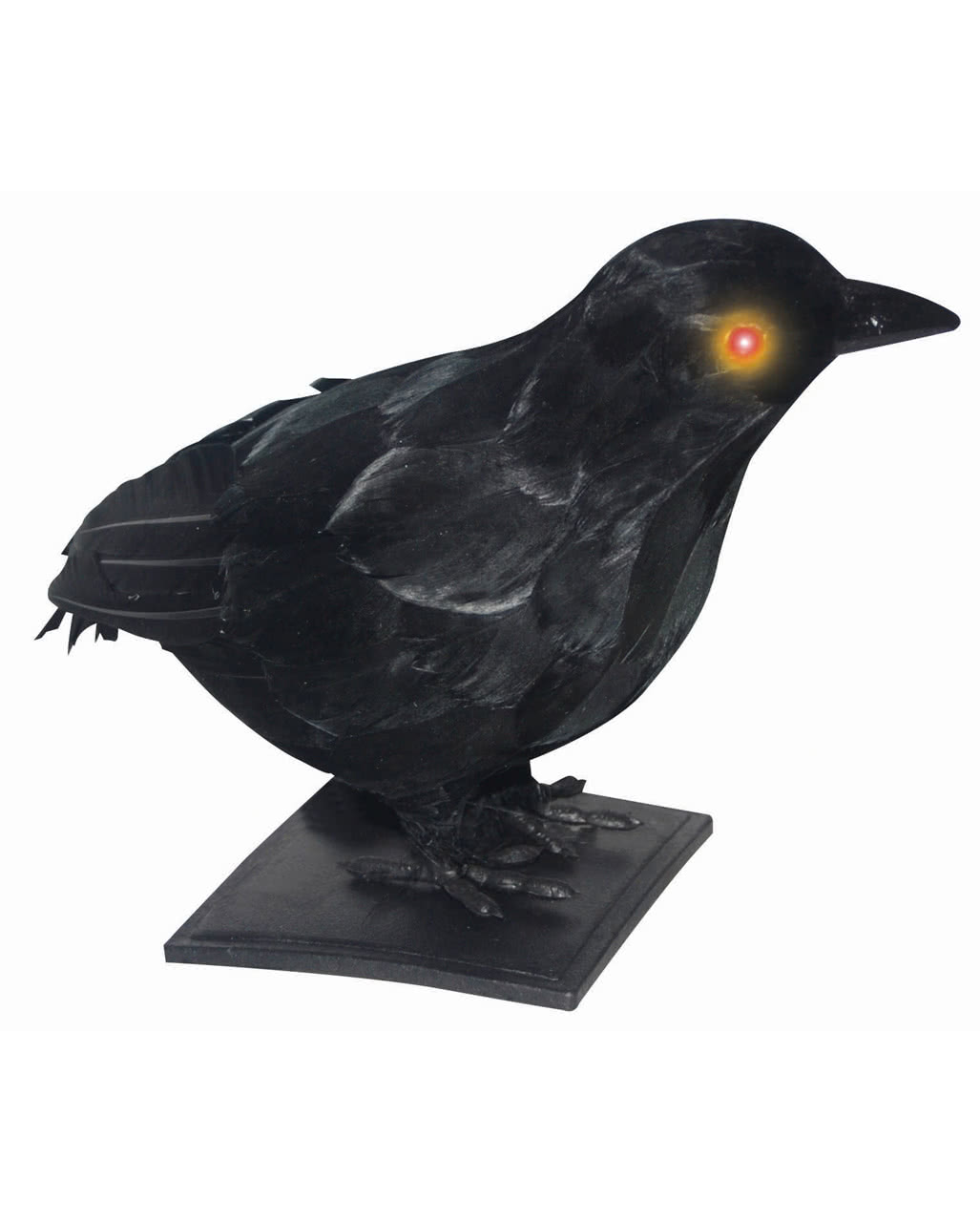 Realistische Krähe mit Licht & Sound Halloween Deko