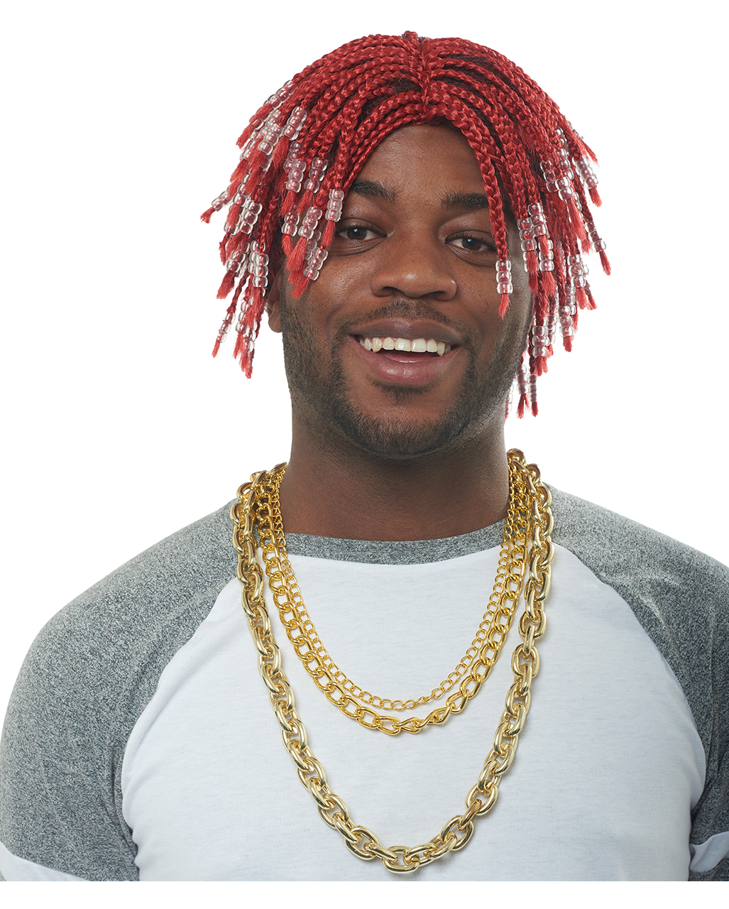 Red Rapper Perücke Karnevalsperücke