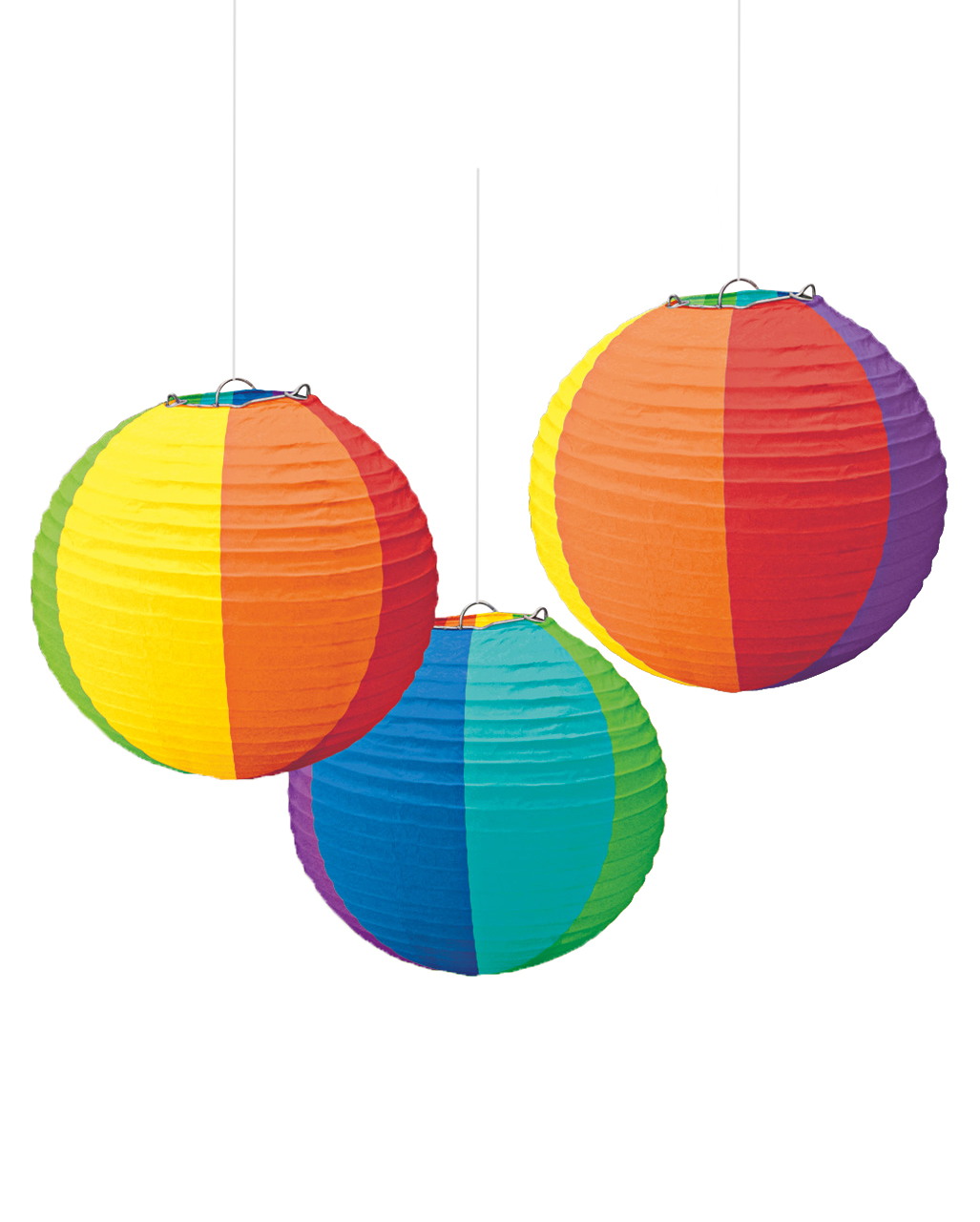 Regenbogen Lampions 3 St. Partydeko