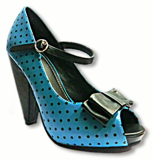 Riemchen Peeptoes Schleife -Pumps türkis-High Heels mit Pünktchen 38