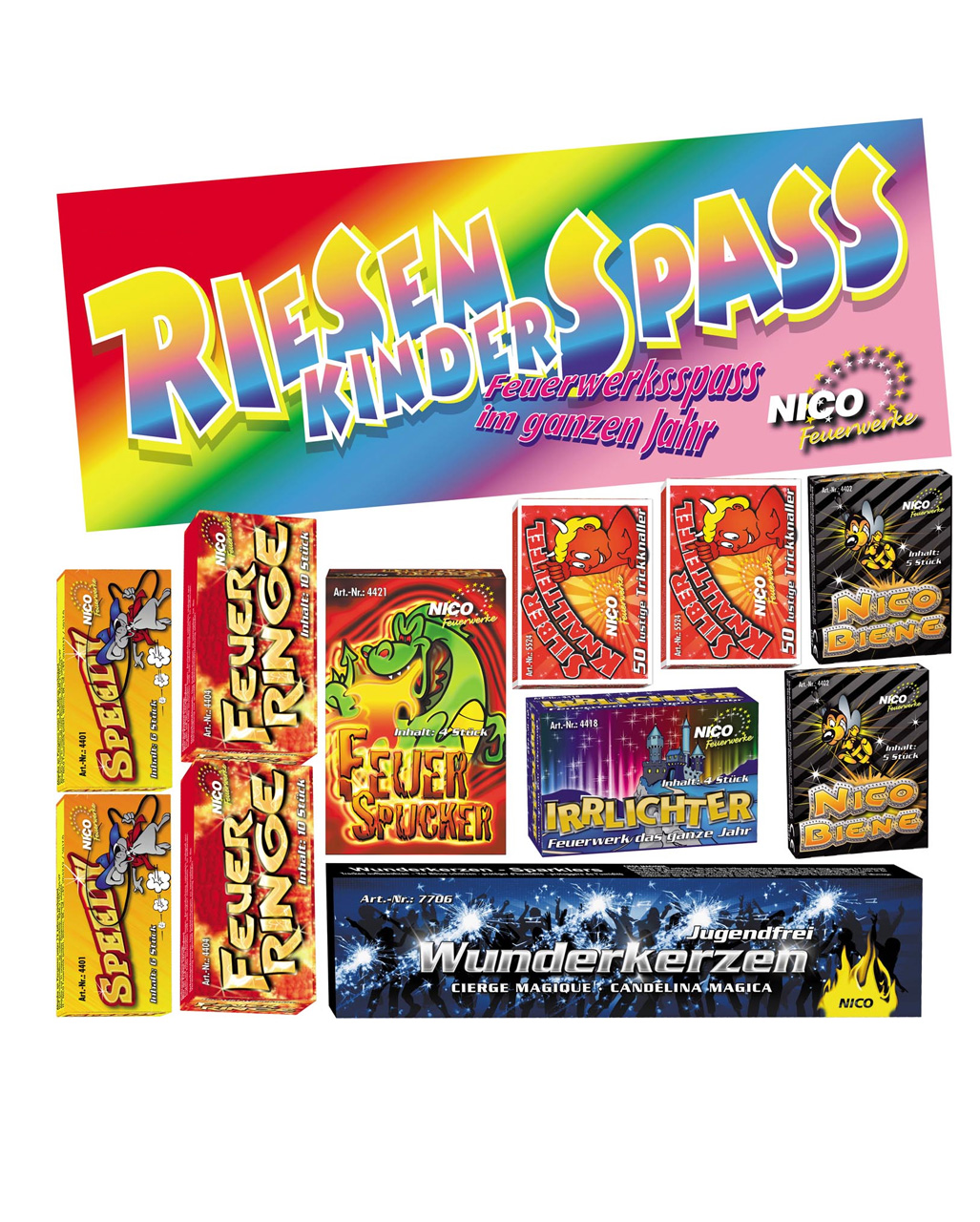 Riesen Kinder Spaß - Feuerwerk Set für Kinder