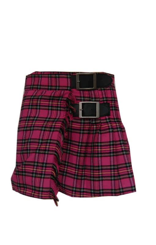 Rock rosa kariert Gr. 30 -karierter Wickelrock-kurzer Rock