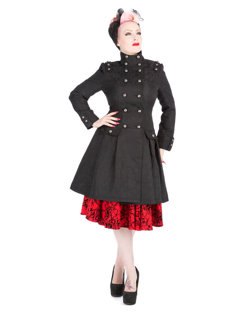 Gothic Brokat Mantel schwarz ★ New Wave M