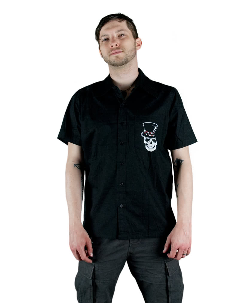 Rockabilly Männerhemd schwarz   50er Jahre Hemd M