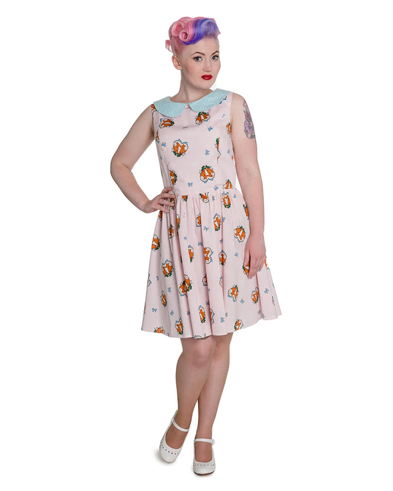Hell Bunny Foxy Mini Kleid rosa Kleid 50ies Kleid L