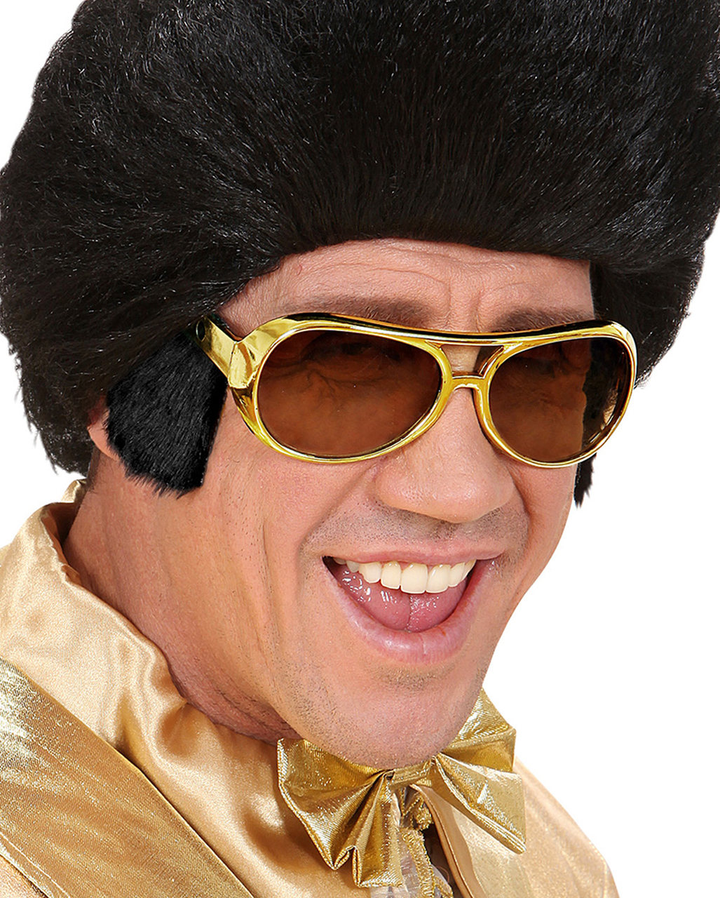 Rock 'n' Roll Kostüm Brille mit Koteletten kaufen