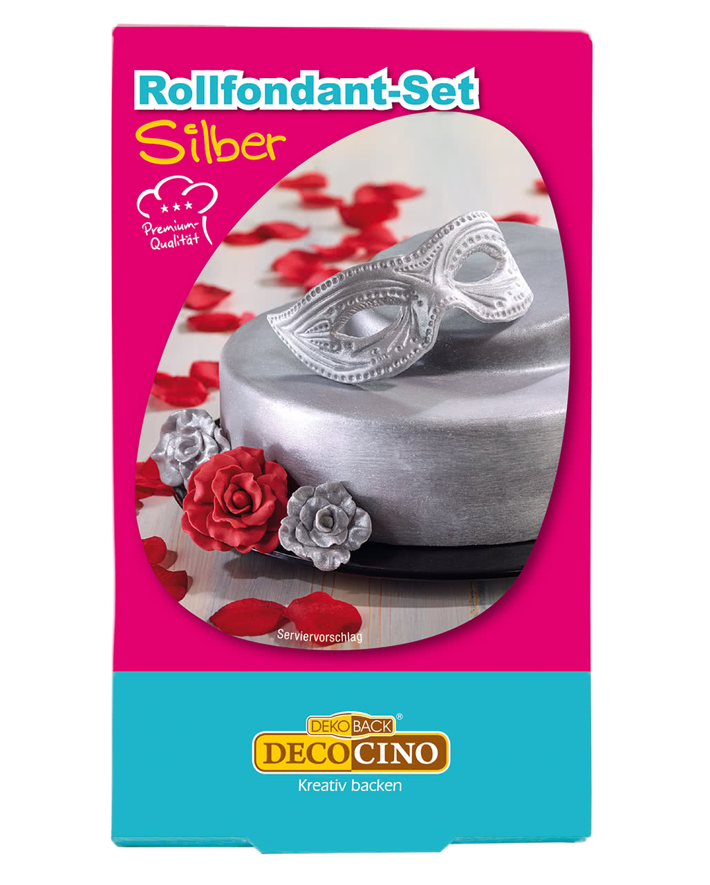 Rollfondant - Set Silber mit Farbpulver