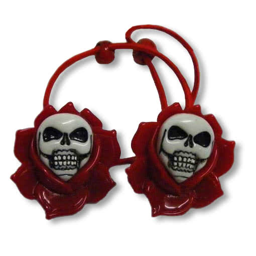 Rosen Haargummi rot Stylischer Rockabilly Haarschmuck im 50ties