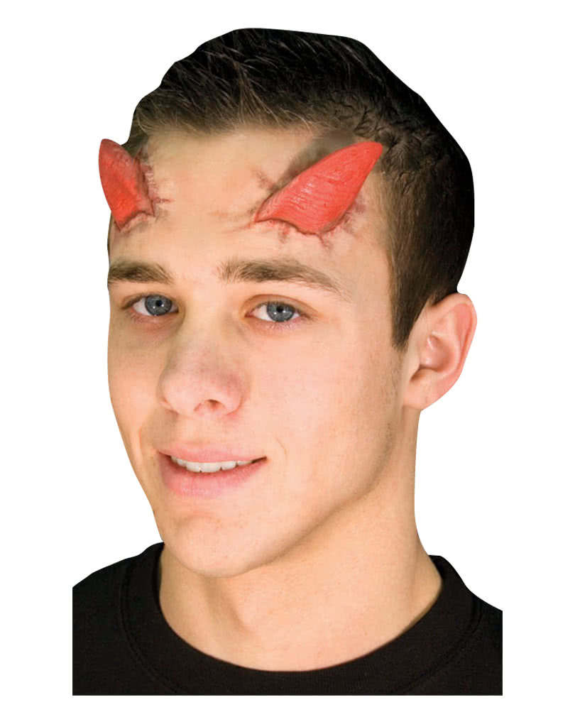 Dämonen Hörner Rot klein   Rote Dämonenhörner aus Latex