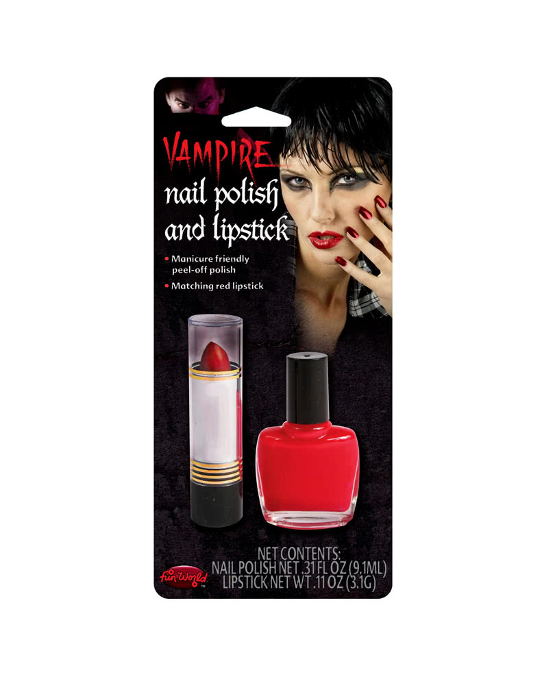 Roter Nagellack und Lippenstift   Verführerisches Halloween Make Up