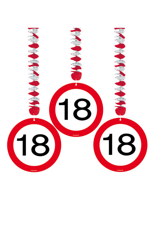 Rotorspirale Verkehrsschild 18 Geburtstags Girlande