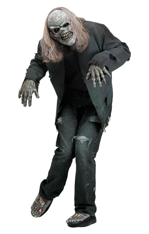 Rotted Zombie Halbmaske & Handschuhe / Stiefelüberzieher für