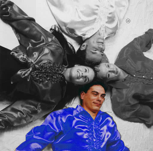 Rüschenhemd blau Disco Party Hemd M