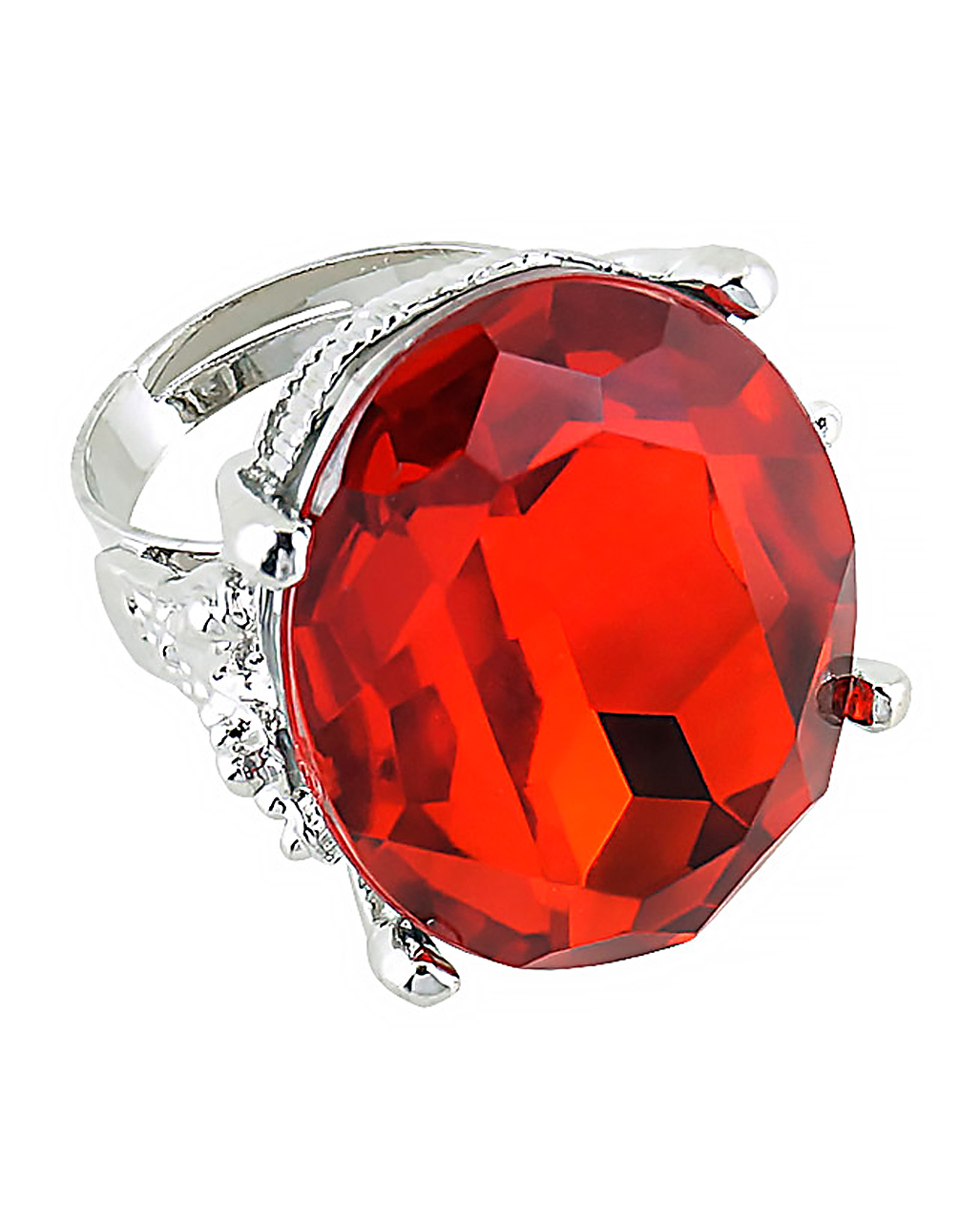 Runder Ring mit rubinrotem Schmuckstein Kostümschmuck